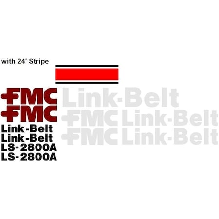 Aftermarket Link-Belt LS-2800A Excavator Decal Set w/ 24' of Stripe LBLS2800AWSDECALSET